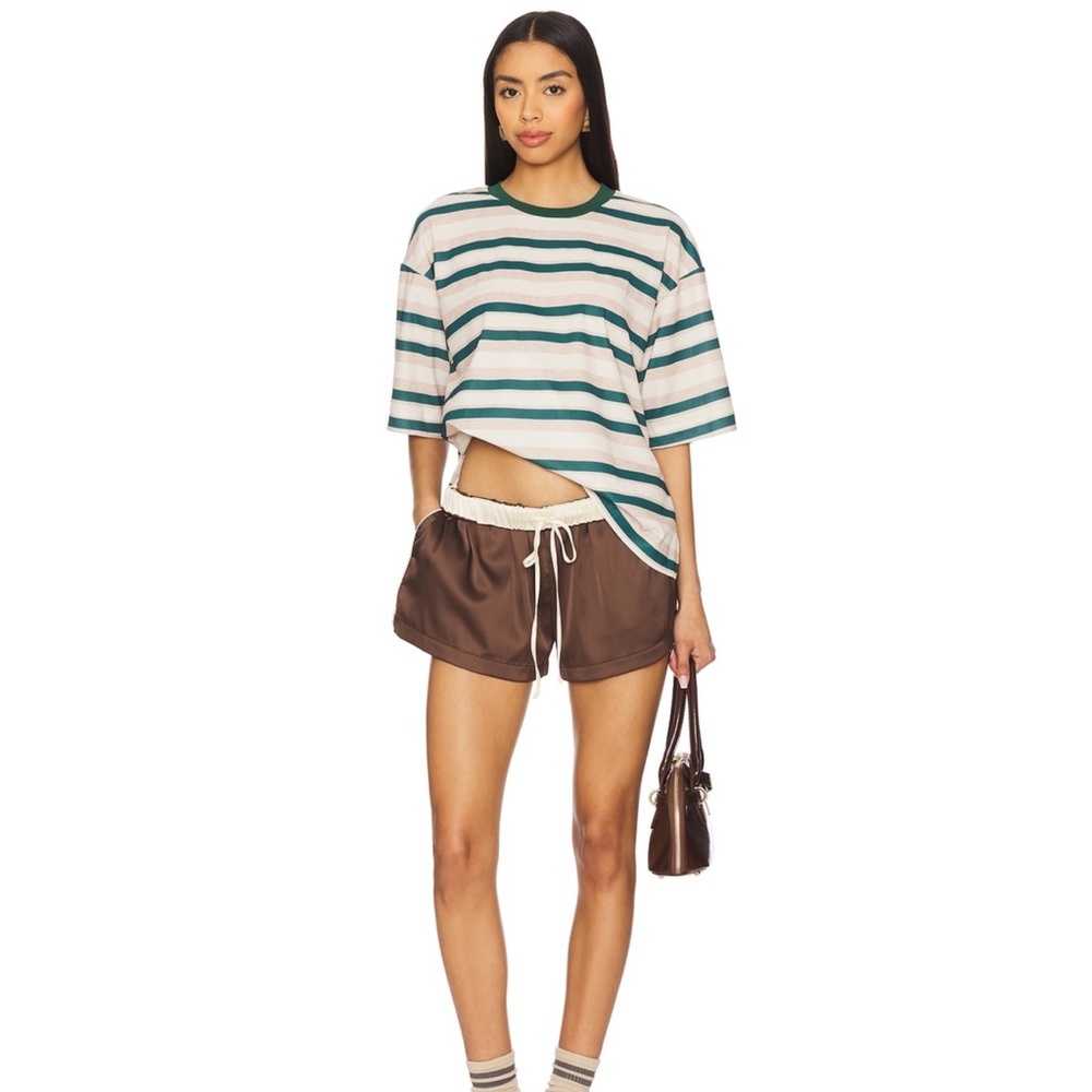 NWOT Lioness Emerging Tee in Green Stripe - S